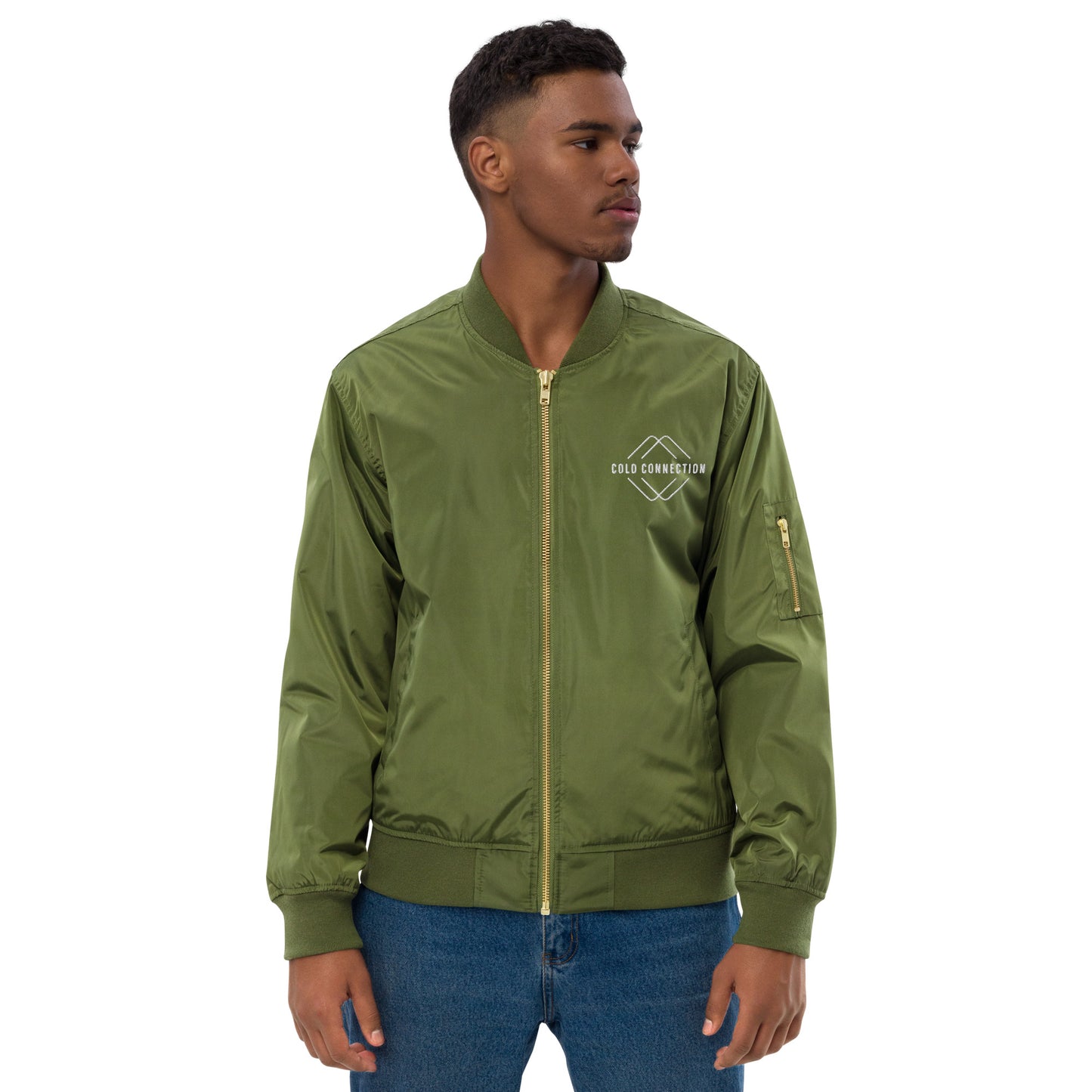Cold Connection, logo (embroidery), Premium recycled bomber jacket