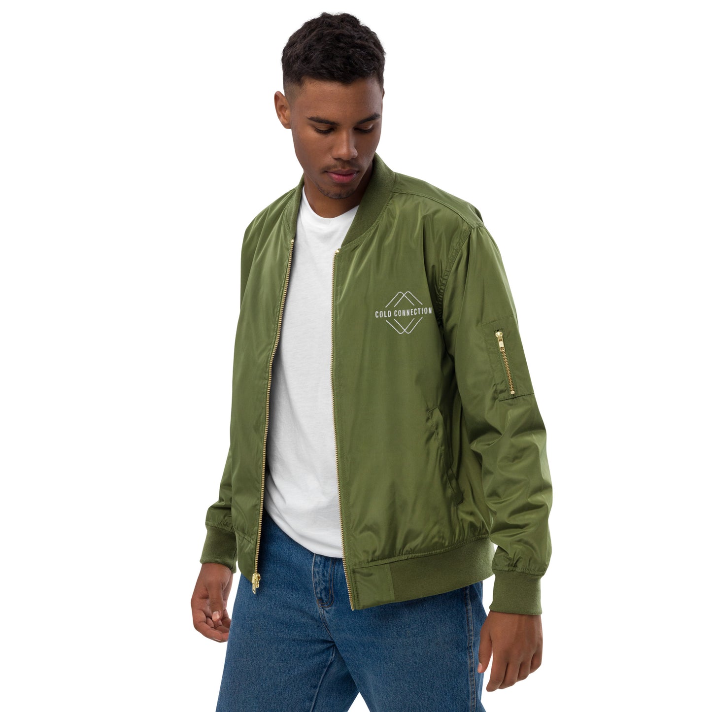 Cold Connection, logo (embroidery), Premium recycled bomber jacket