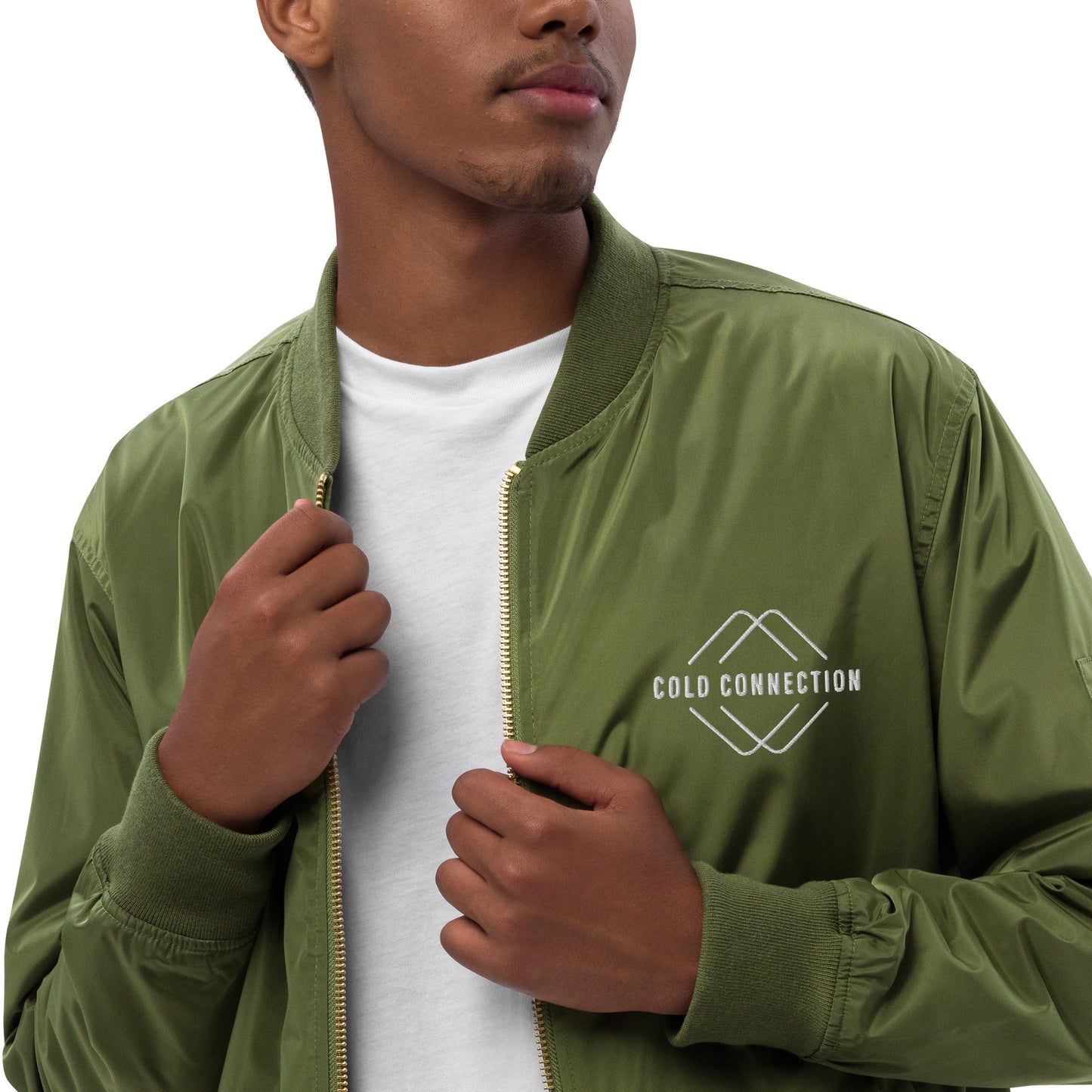Cold Connection, logo (embroidery), Premium recycled bomber jacket