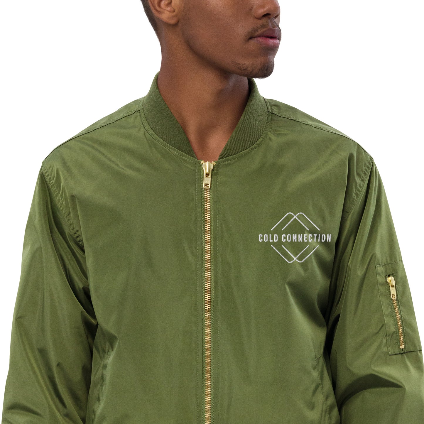 Cold Connection, logo (embroidery), Premium recycled bomber jacket