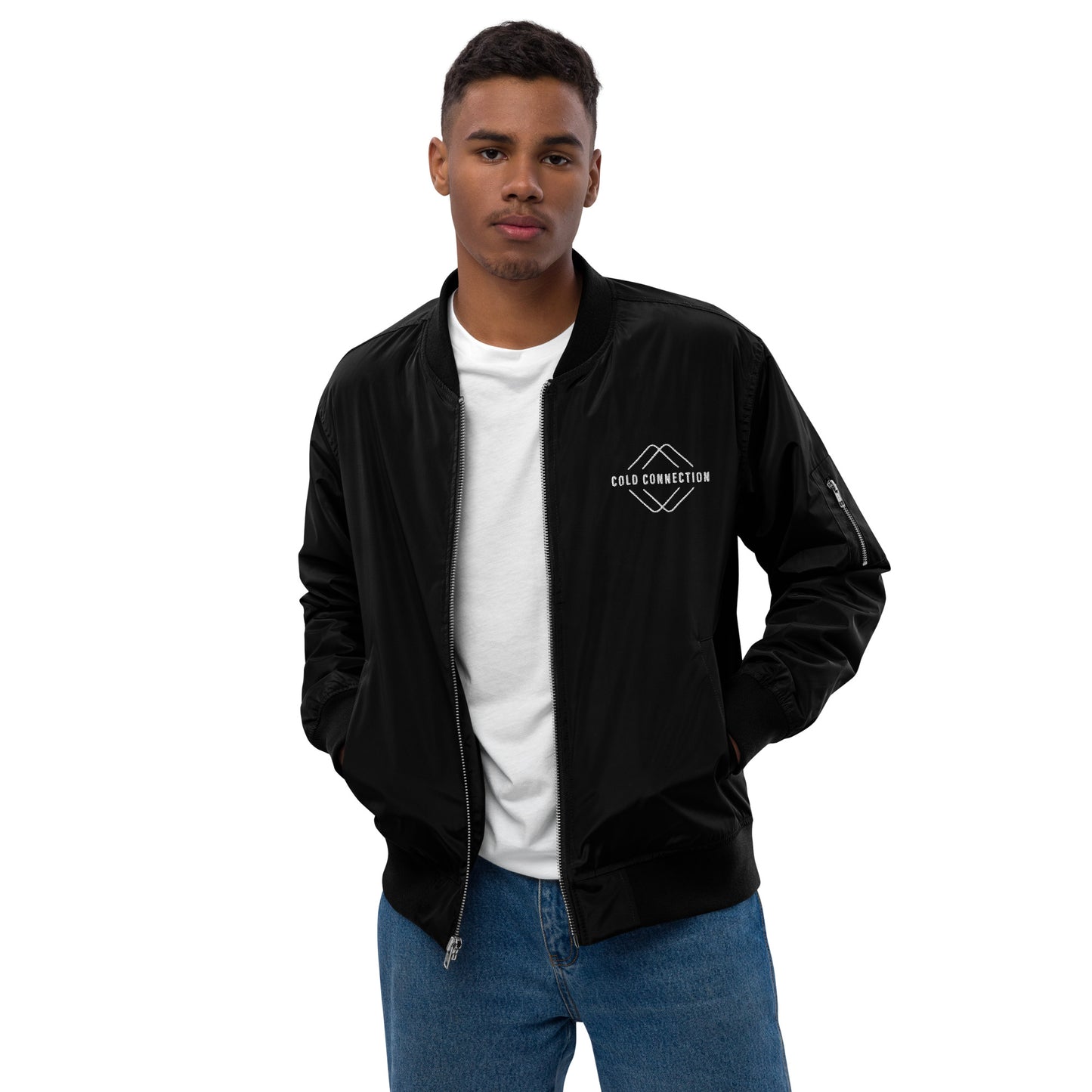 Cold Connection, logo (embroidery), Premium recycled bomber jacket