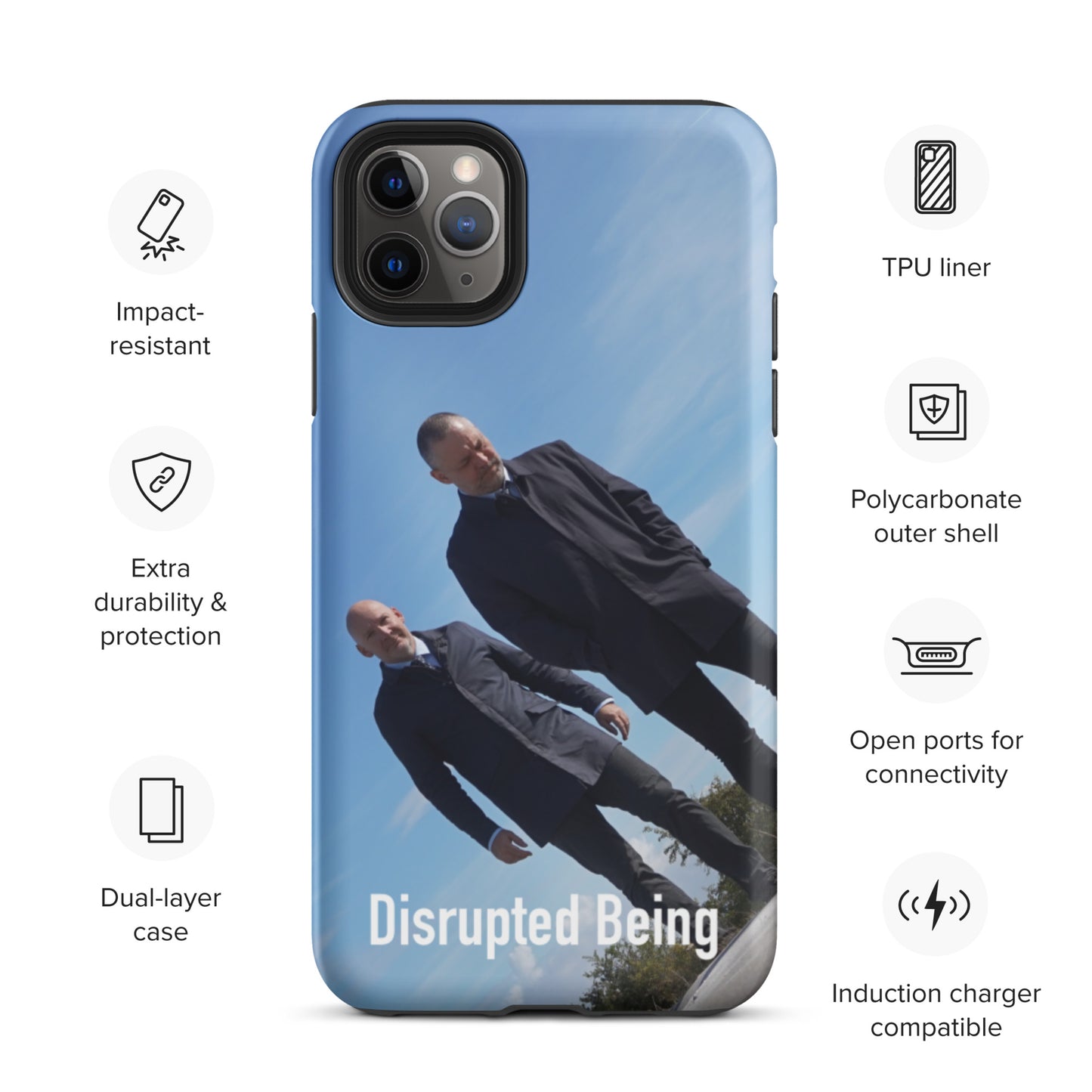 Disrupted Being, official photo and logo, Tough iPhone case