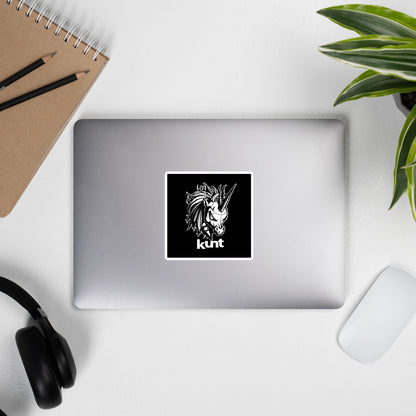 Kunt, official unicorn logo, Bubble-free stickers