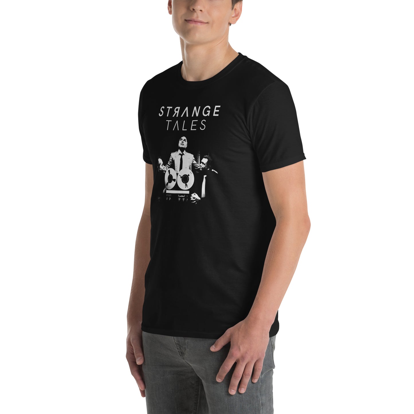 Strange Tales, official logo and band photo, Short-Sleeve Unisex T-Shirt