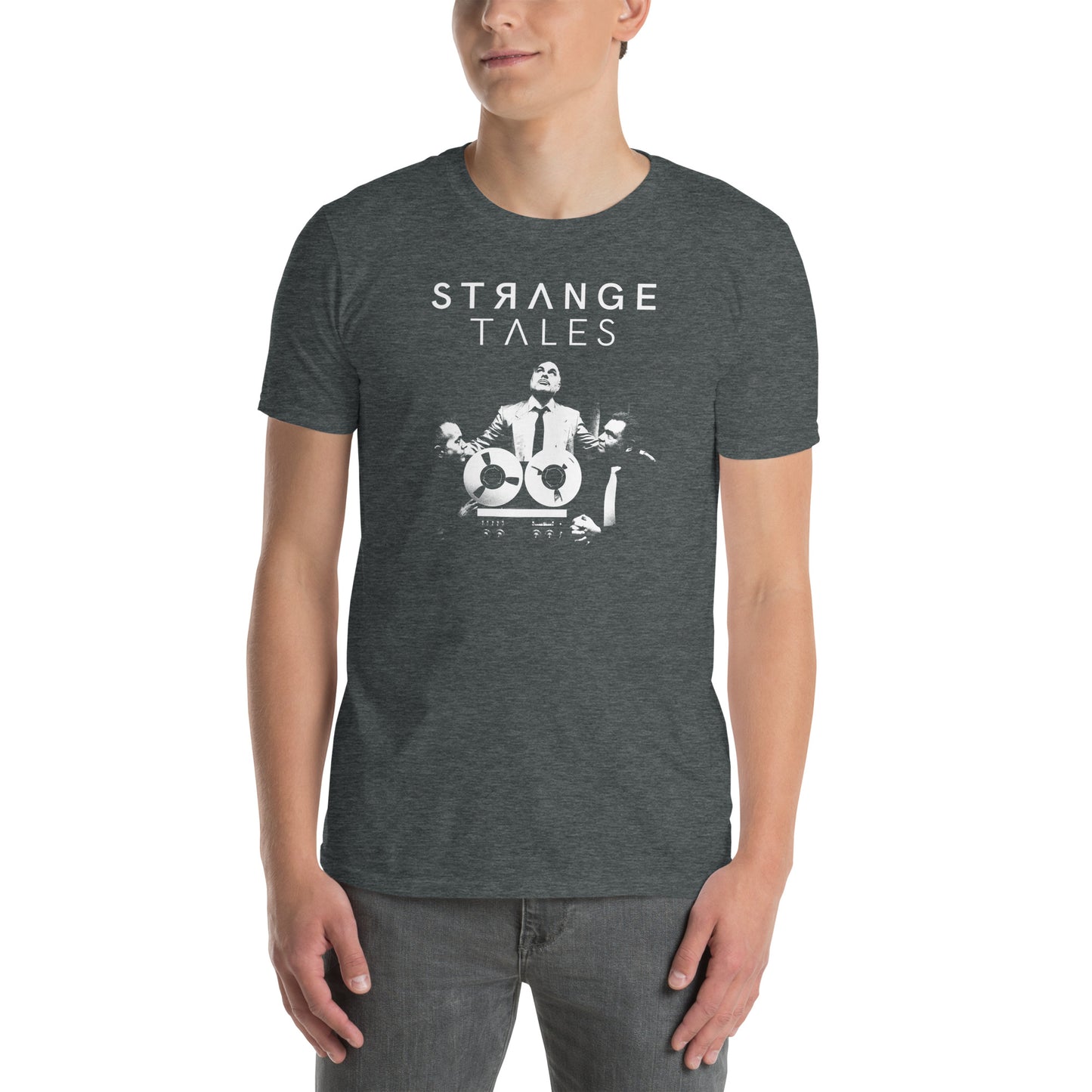 Strange Tales, official logo and band photo, Short-Sleeve Unisex T-Shirt