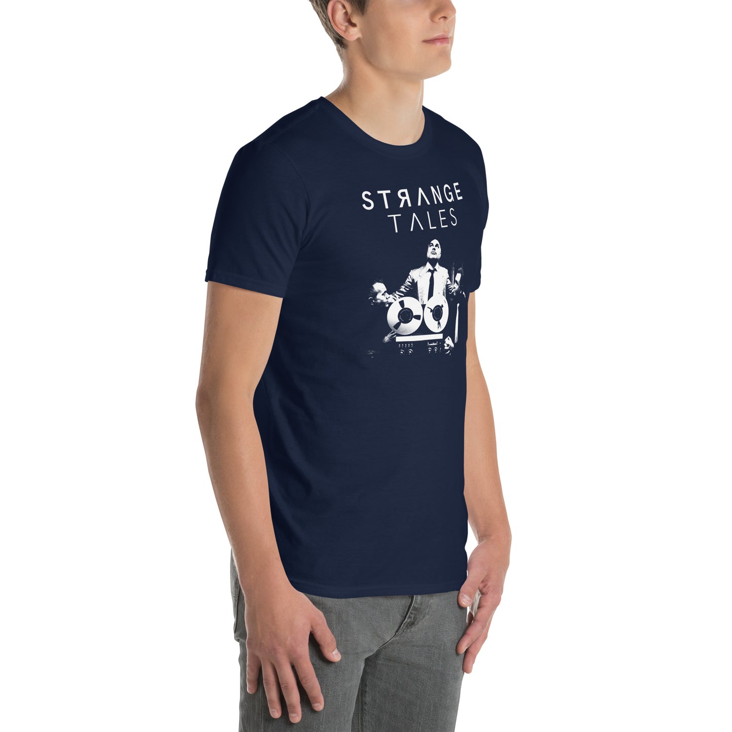 Strange Tales, official logo and band photo, Short-Sleeve Unisex T-Shirt