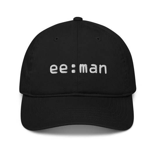 ee:man, official logo (embroidery), Organic dad hat