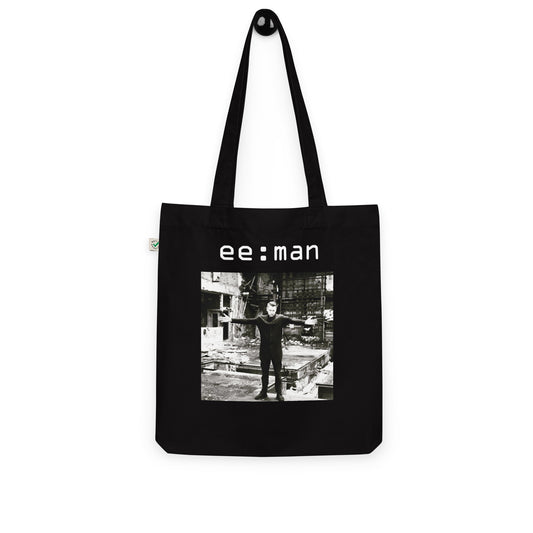 ee:man, official photo and logo, Organic fashion tote bag