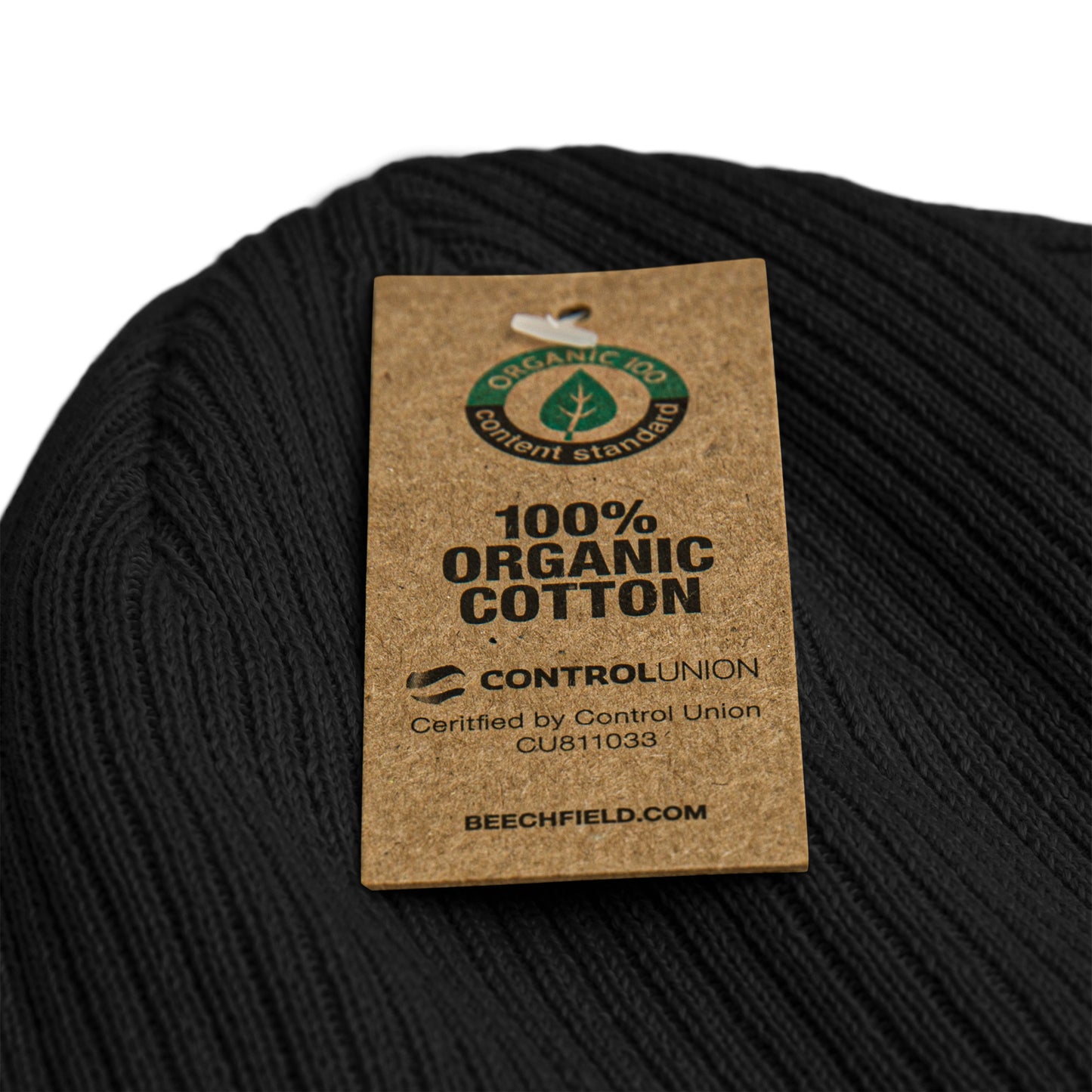 Split Vision, official logo (embroidery), Organic ribbed beanie