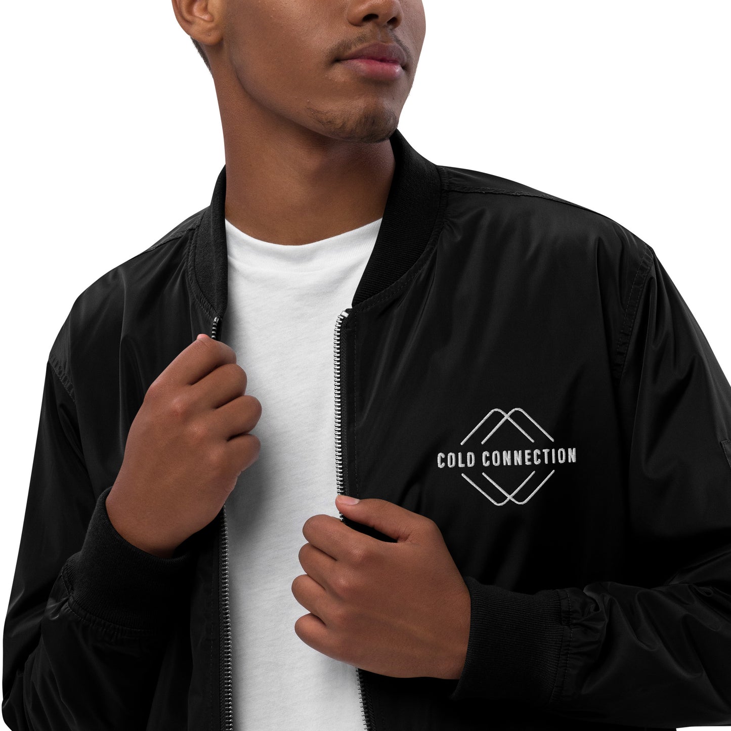 Cold Connection, logo (embroidery), Premium recycled bomber jacket