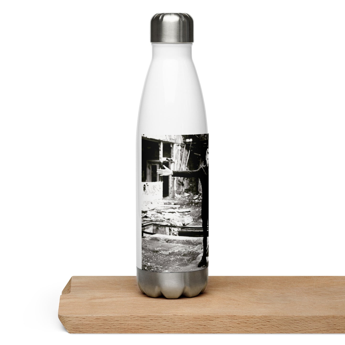 ee:man, official photo and logo, Stainless Steel Water Bottle