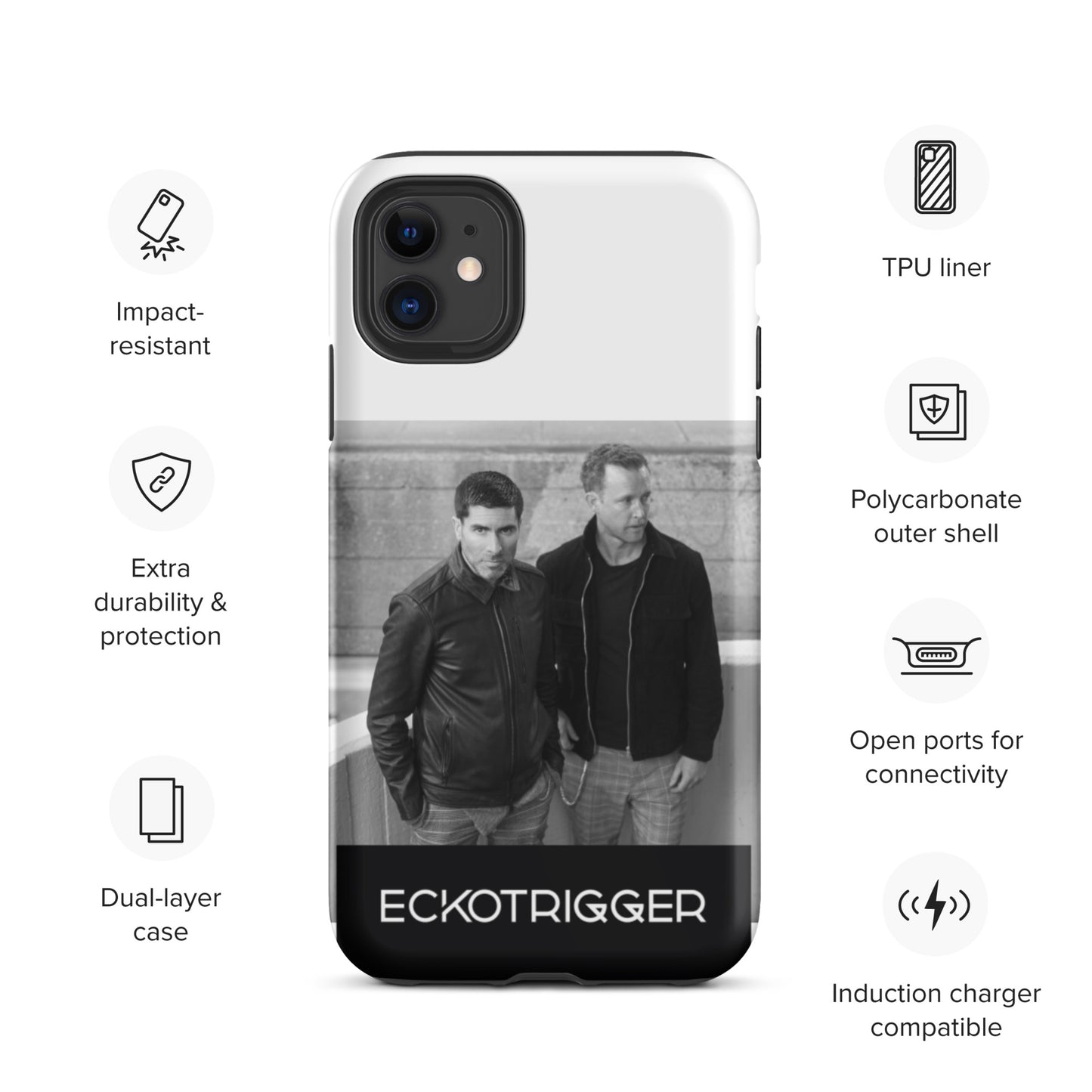 Eckotrigger, official band photo and logo, Tough iPhone case