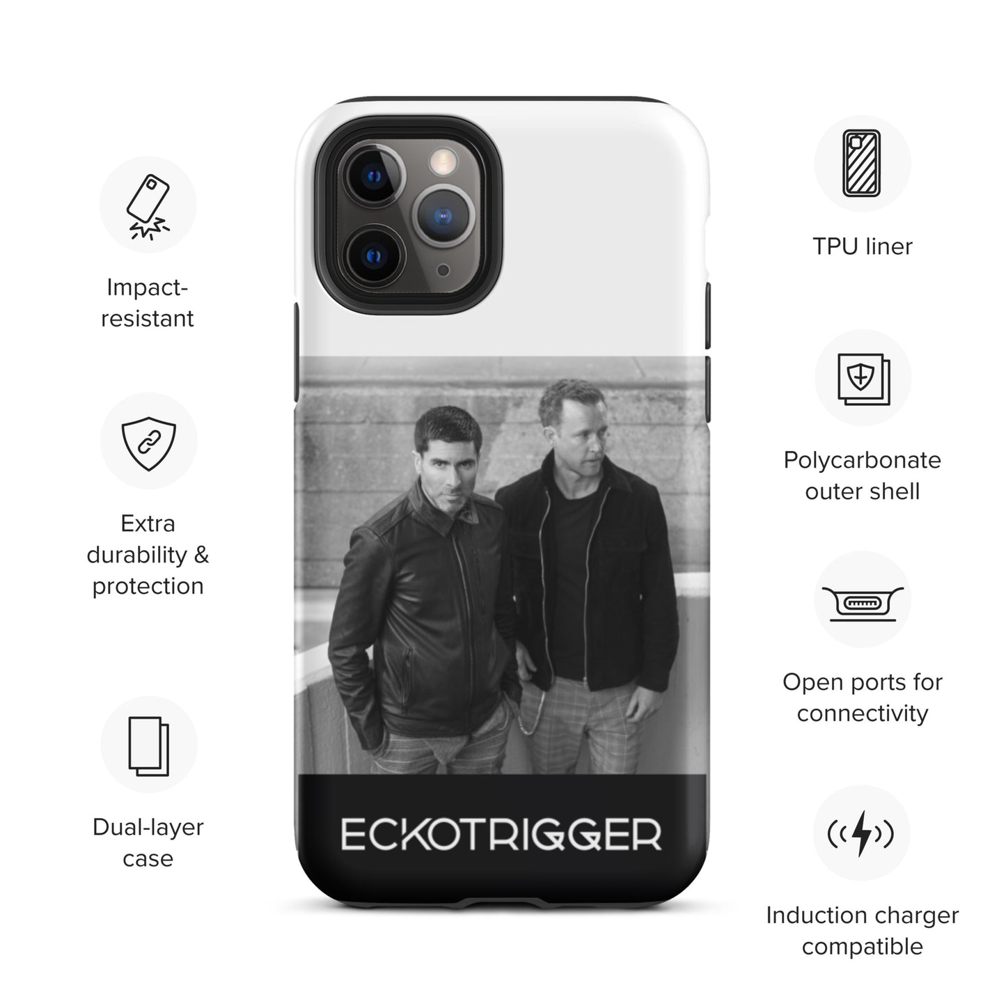 Eckotrigger, official band photo and logo, Tough iPhone case