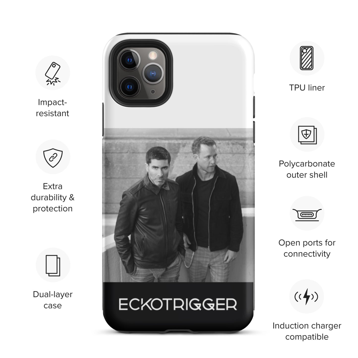 Eckotrigger, official band photo and logo, Tough iPhone case