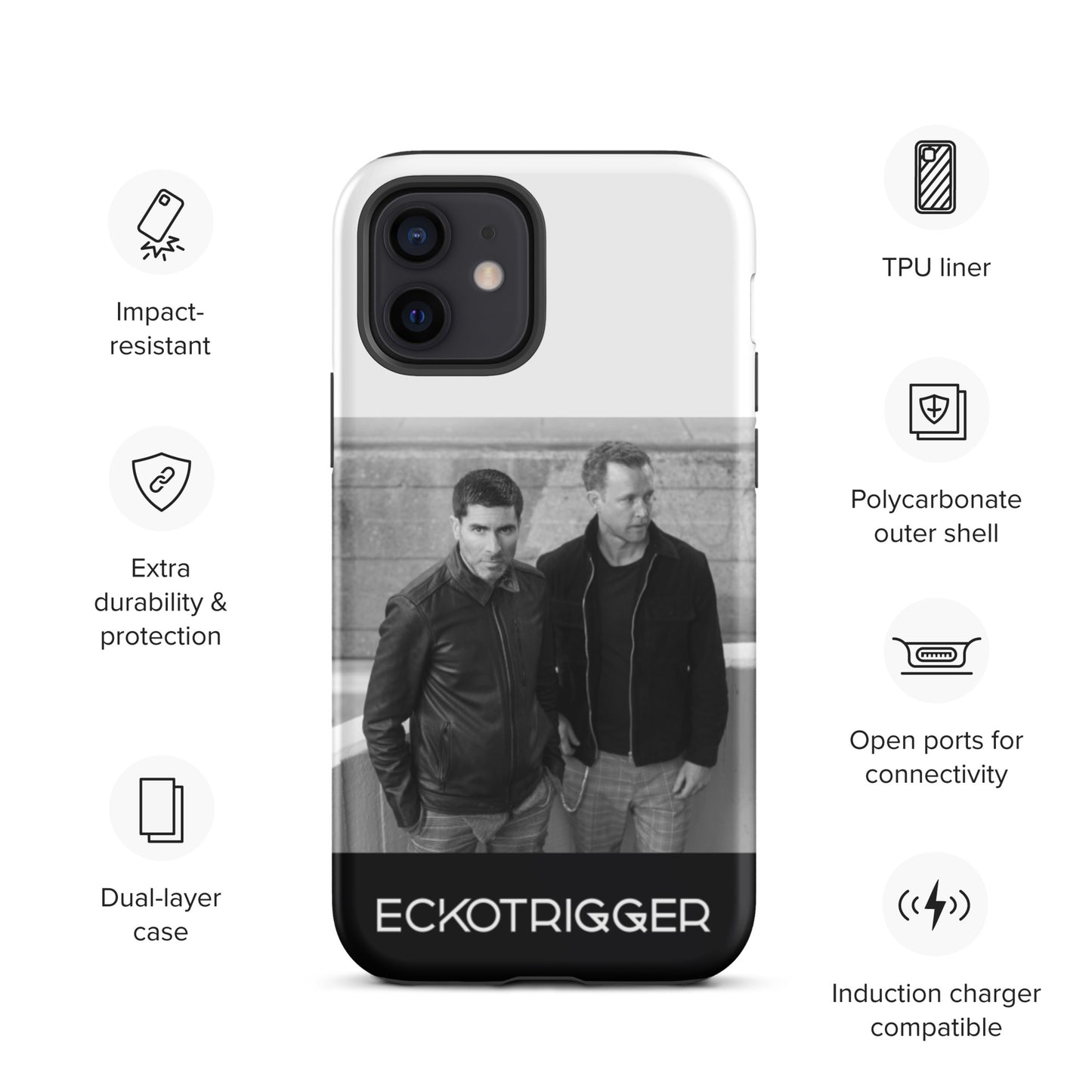 Eckotrigger, official band photo and logo, Tough iPhone case