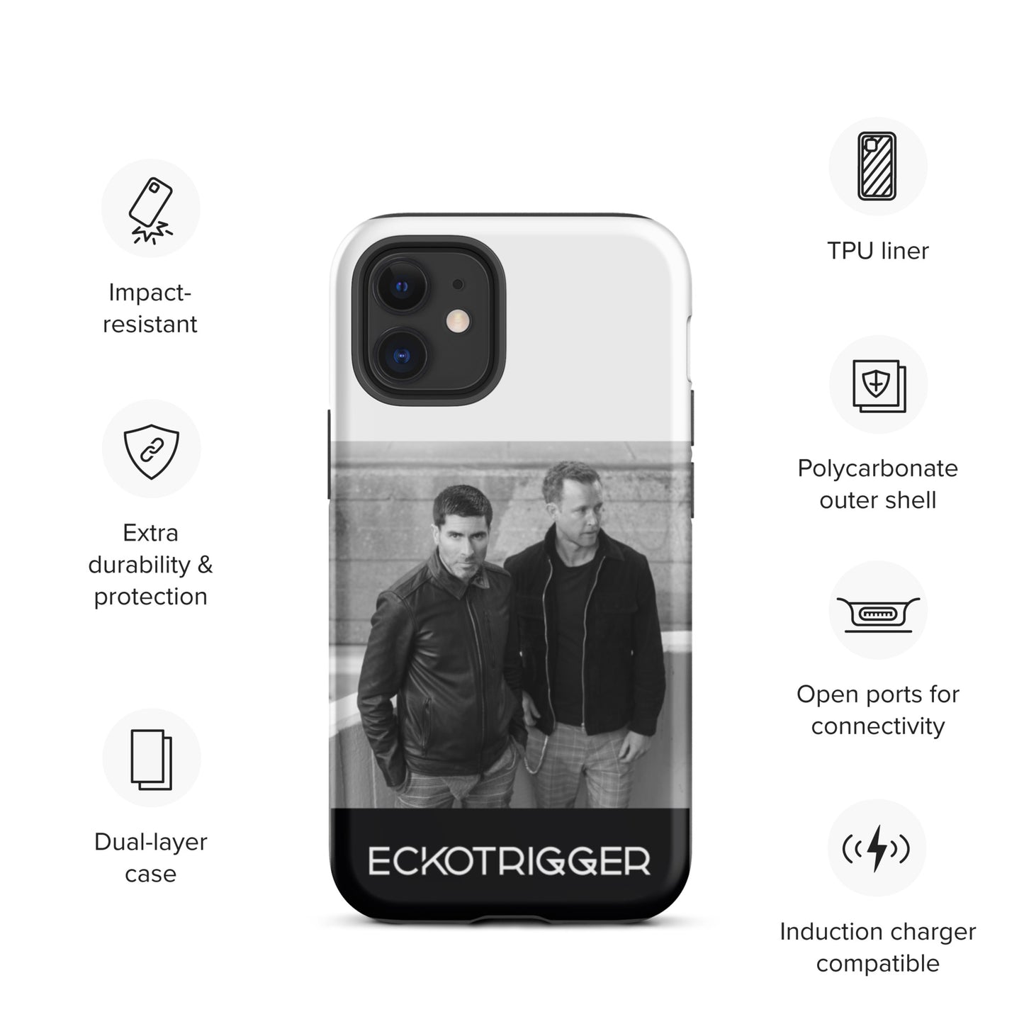 Eckotrigger, official band photo and logo, Tough iPhone case