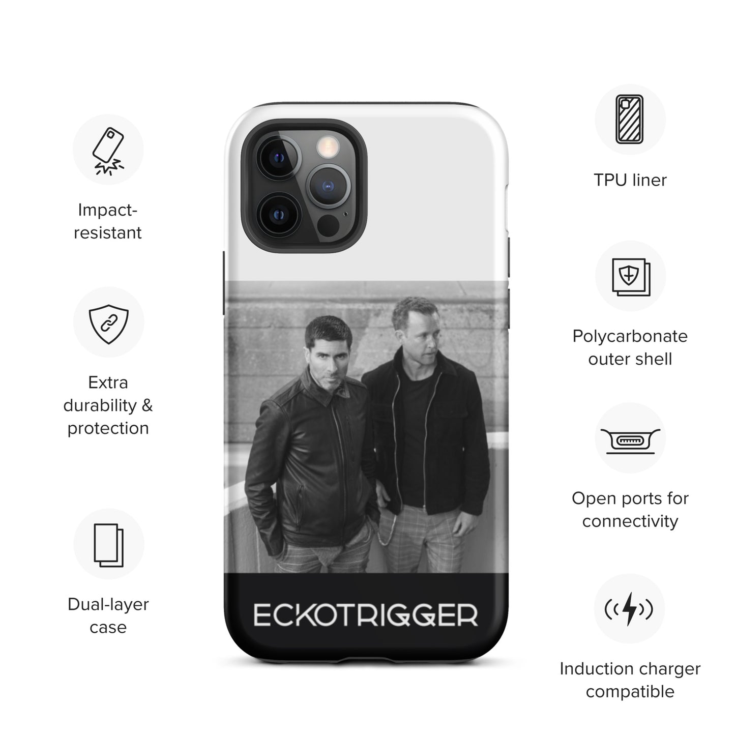 Eckotrigger, official band photo and logo, Tough iPhone case