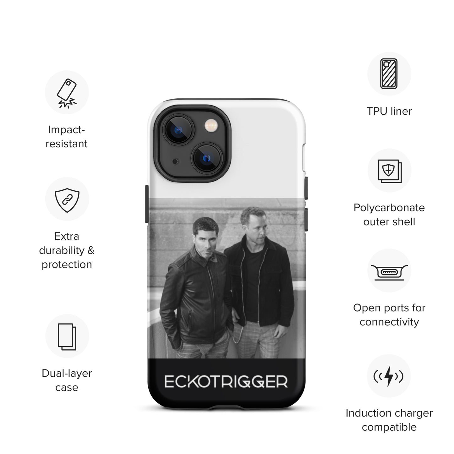 Eckotrigger, official band photo and logo, Tough iPhone case