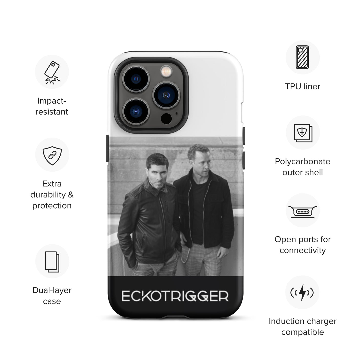 Eckotrigger, official band photo and logo, Tough iPhone case