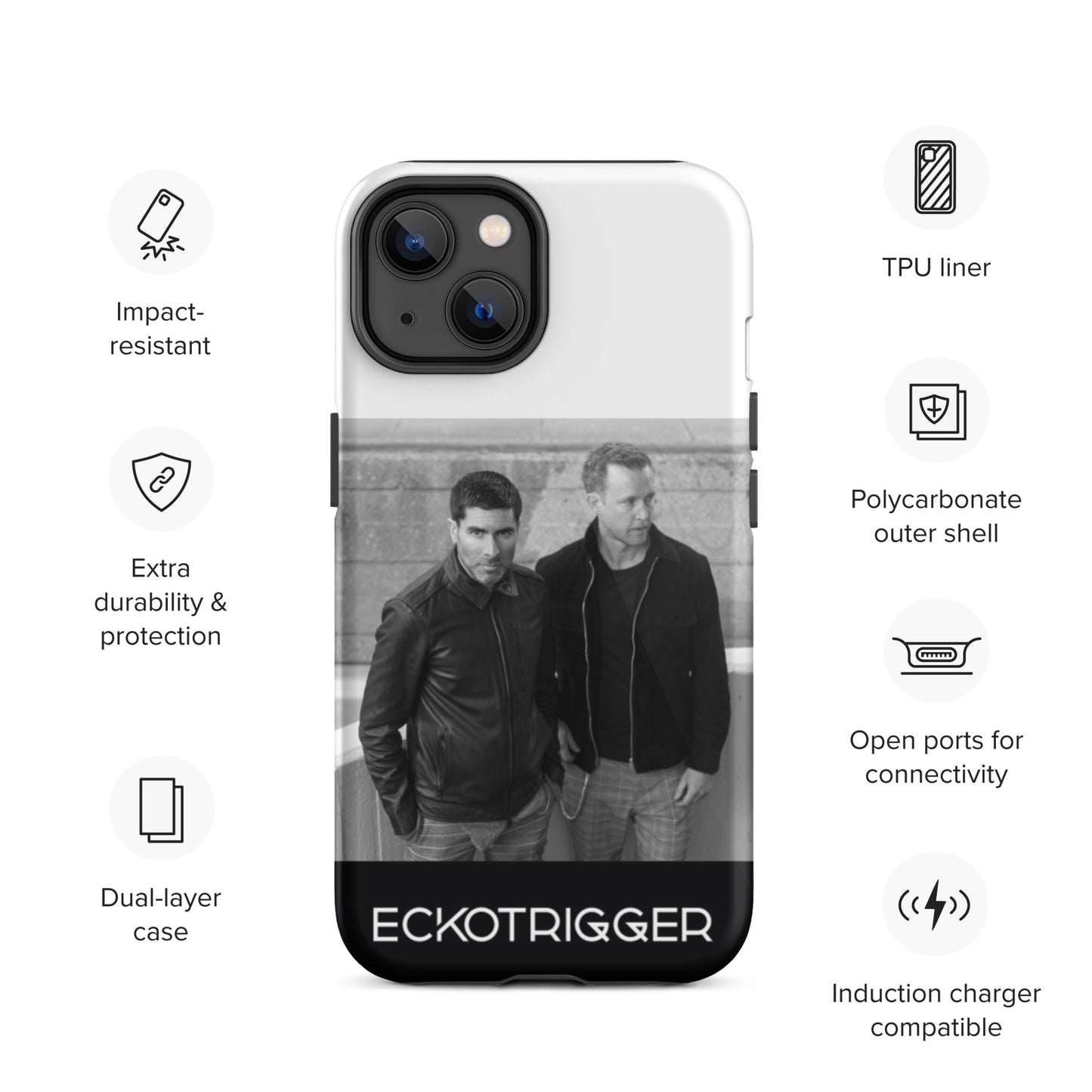 Eckotrigger, official band photo and logo, Tough iPhone case