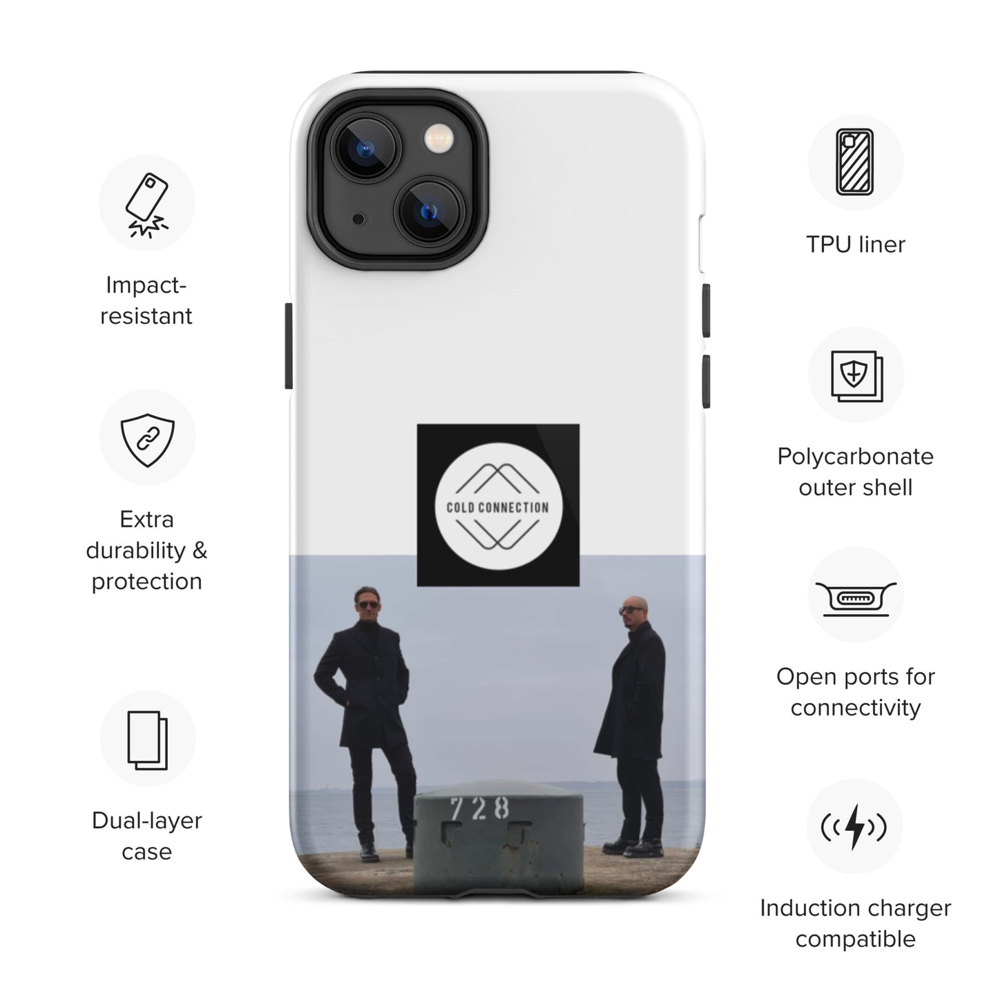 Cold Connection, official photo and logo, Tough iPhone case