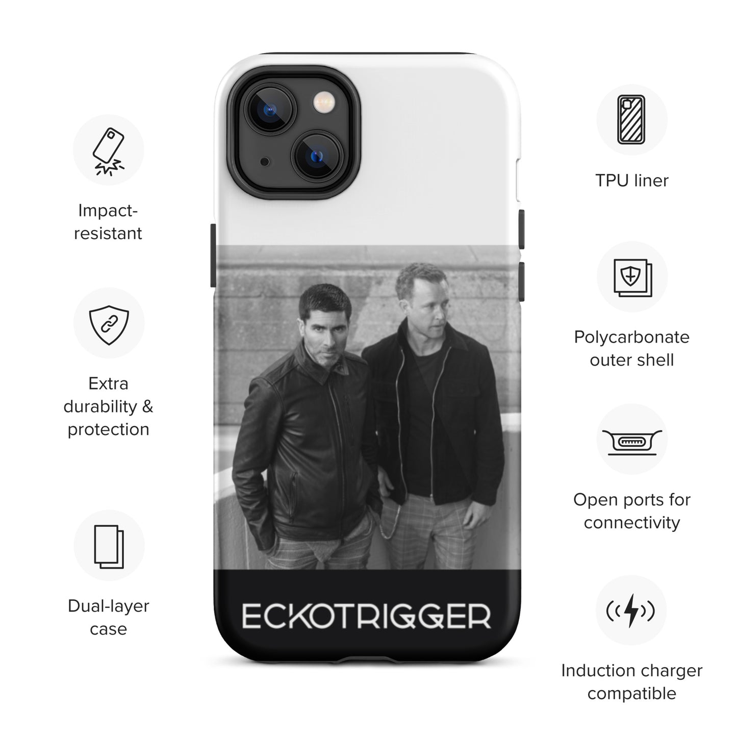 Eckotrigger, official band photo and logo, Tough iPhone case