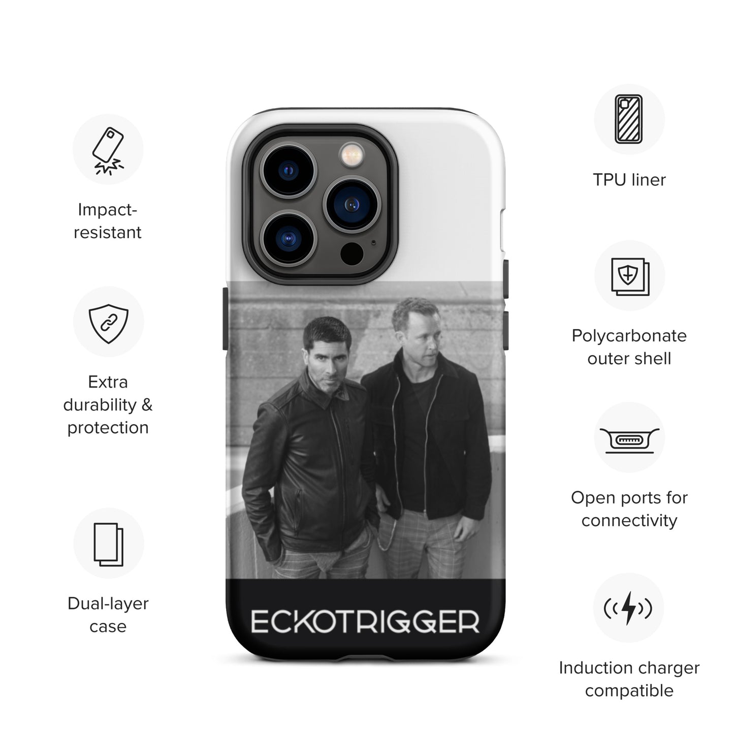 Eckotrigger, official band photo and logo, Tough iPhone case