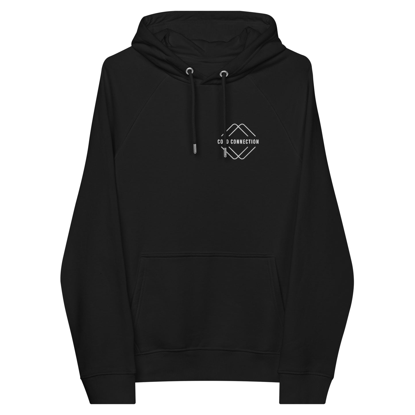 Cold Connection, official logo (embroidery), Unisex eco raglan hoodie
