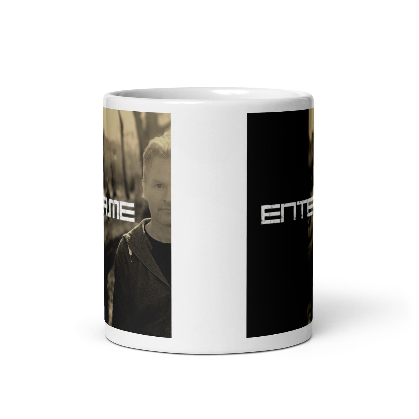 enter.me, official photo (colour), White glossy mug