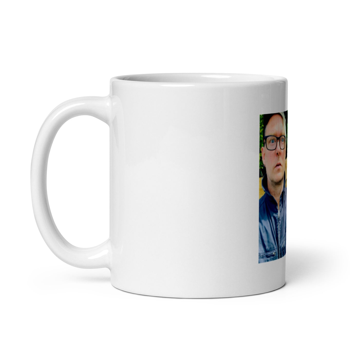 Folk Är Folk, official band photo and logo, White glossy mug