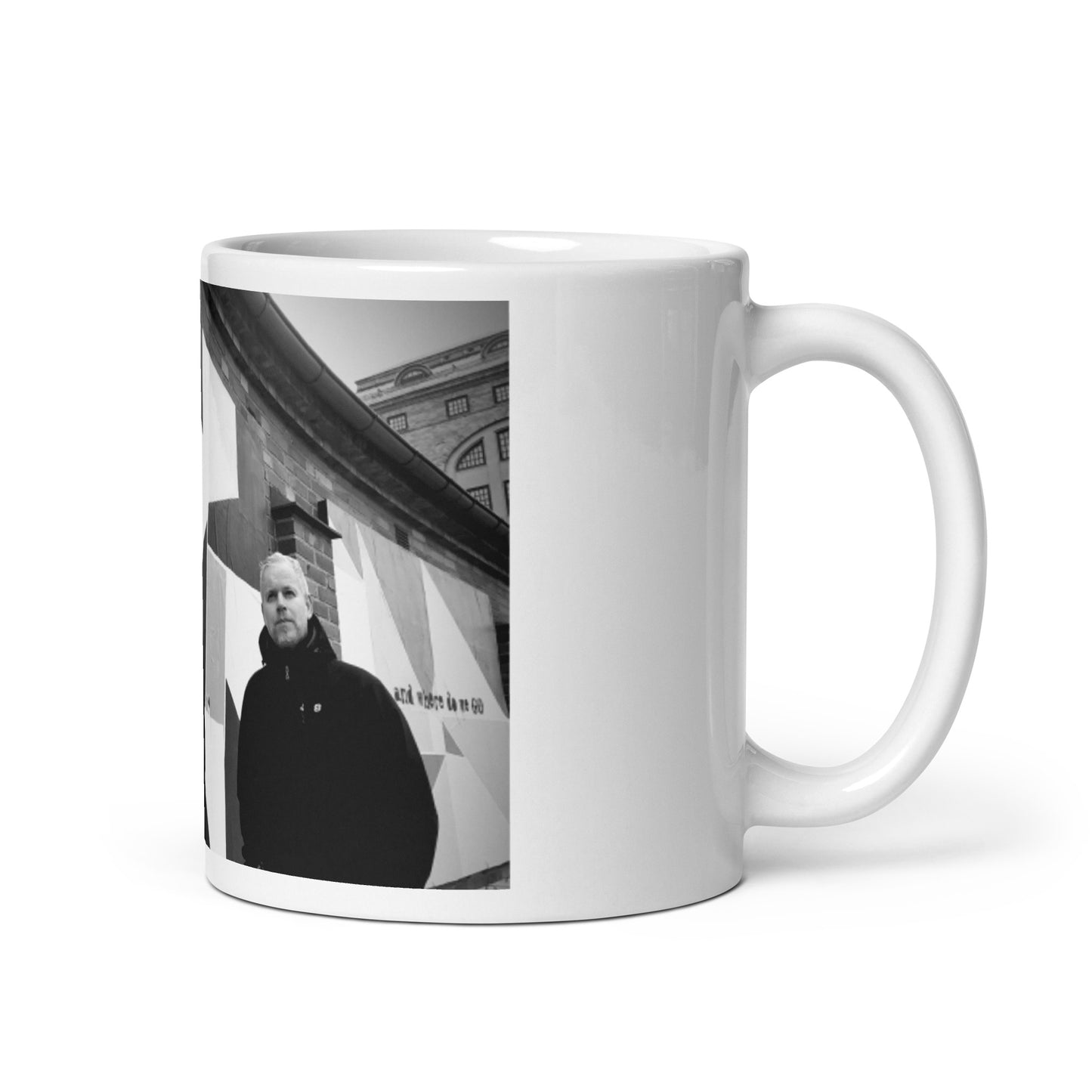 Split Vision, official band photo and logo, White glossy mug