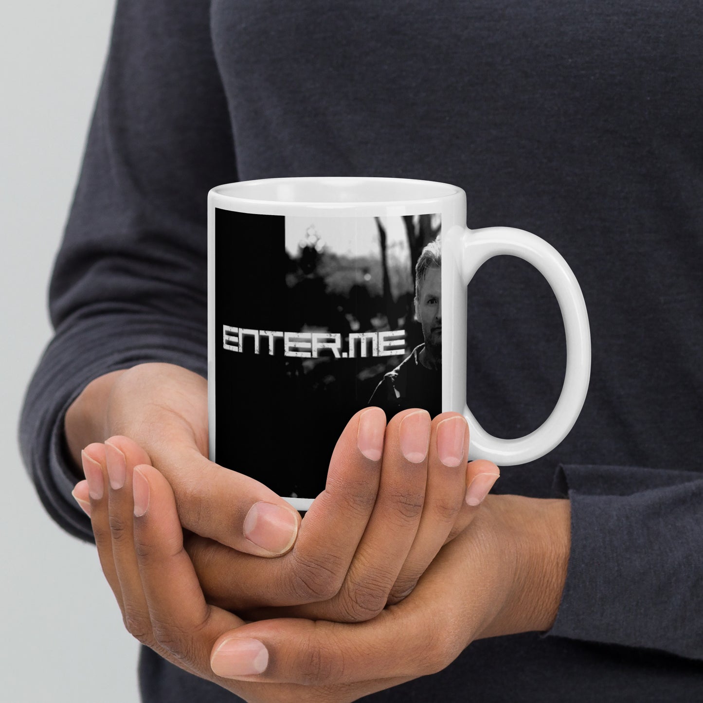 enter.me, official photo, White glossy mug