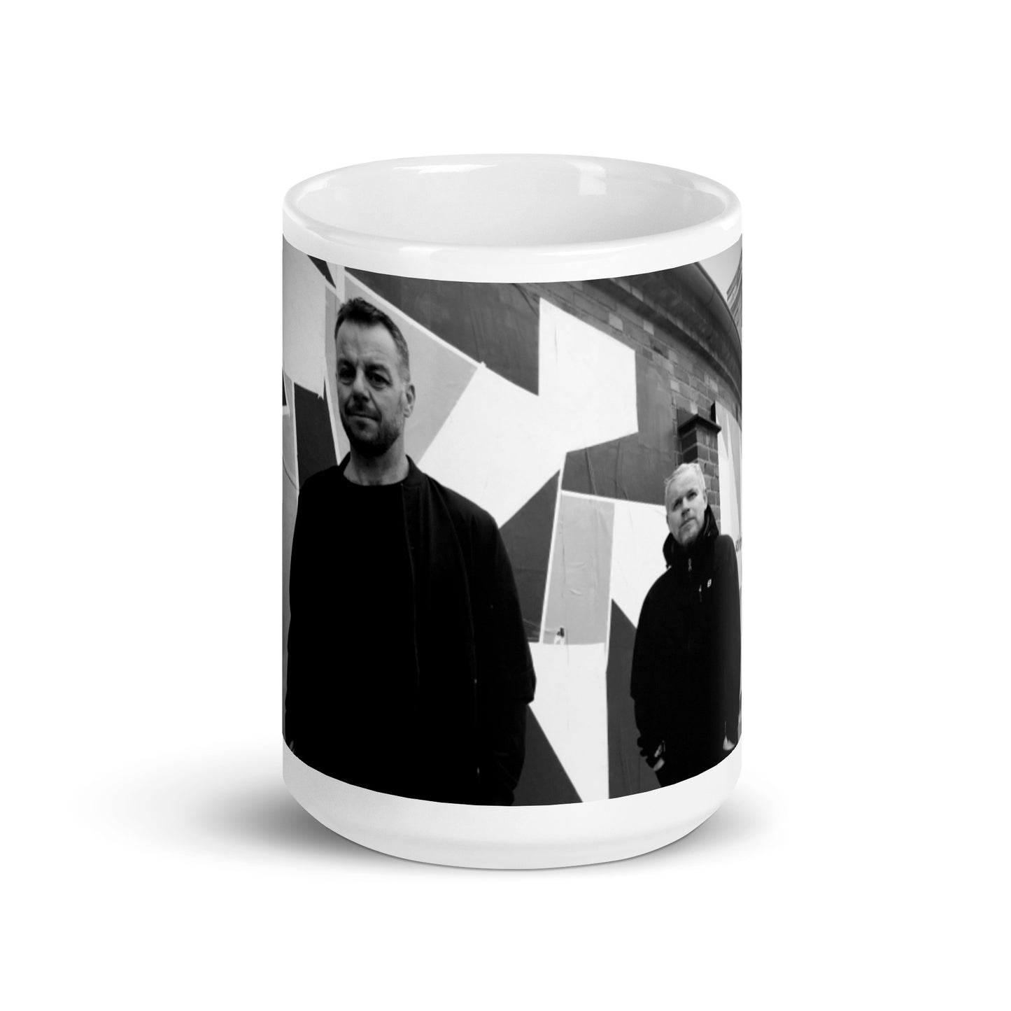 Split Vision, official band photo and logo, White glossy mug