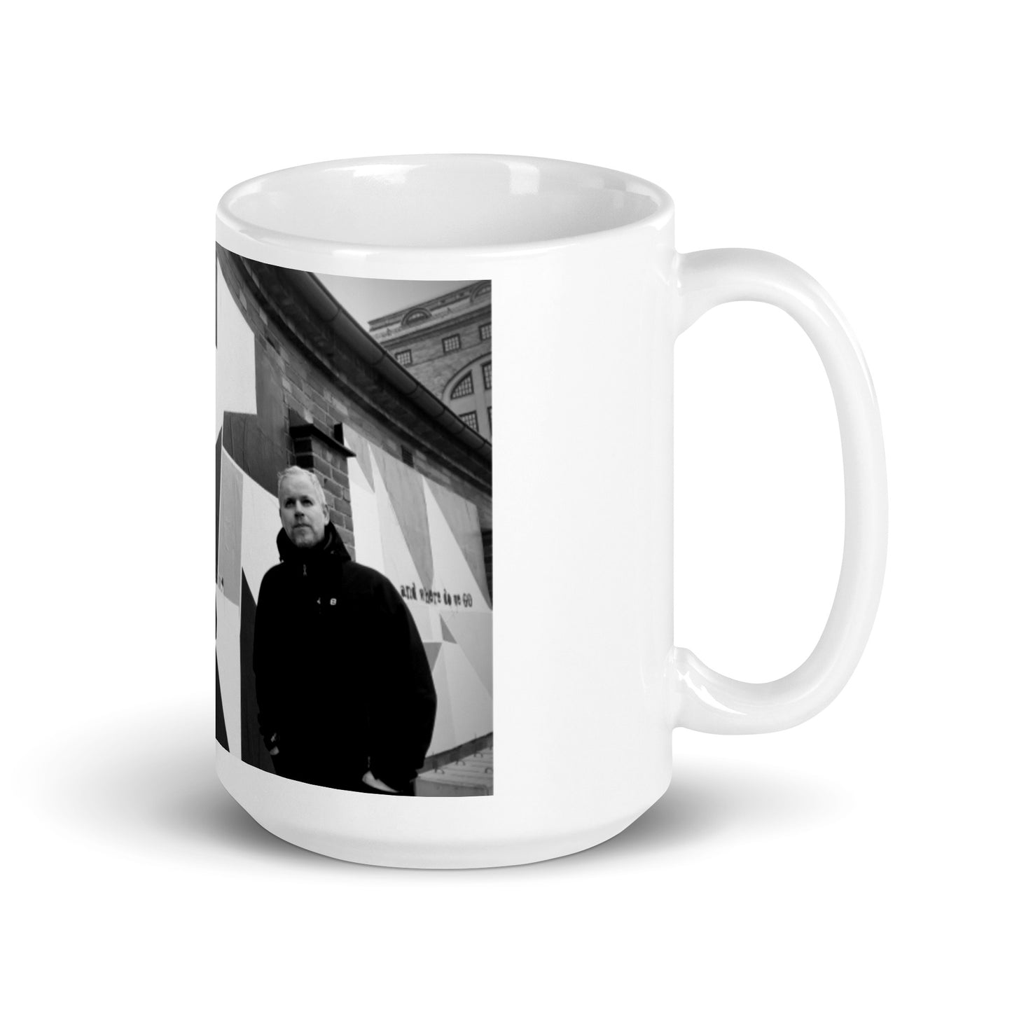 Split Vision, official band photo and logo, White glossy mug