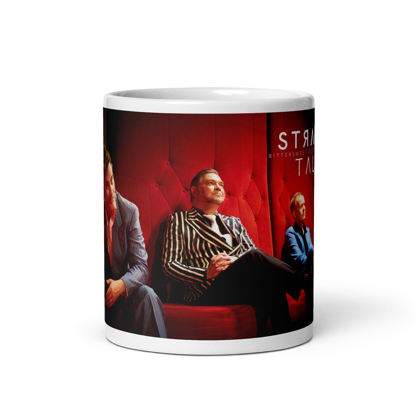 Strange Tales, official band photo and logo, White glossy mug